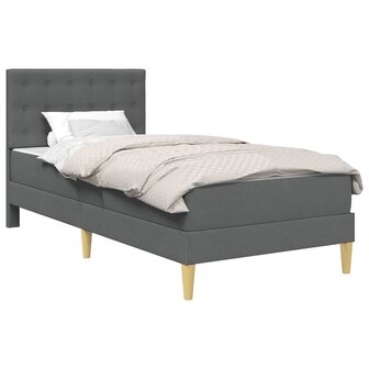 Bedframe met matras met hoofdeinde Donkergrijs 80 x 200 cm Stof 2