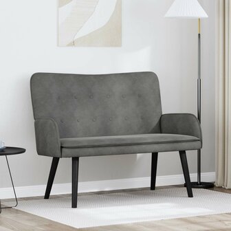 Twee Persoons Sofa Donkergrijs 115 x 61 x 87 cm Fluweel 1
