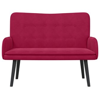 Twee Persoons Sofa Wijnrood 115 x 61 x 87 cm Fluweel 4