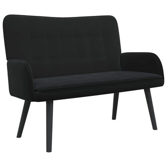 Twee Persoons Sofa Zwart 115 x 61 x 87 cm Fluweel 2