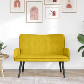 Twee Persoons Sofa Geel 115 x 61 x 87 cm Fluweel 3