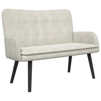 Twee Persoons Sofa Cr&egrave;me 115 x 61 x 87 cm Fluweel 2