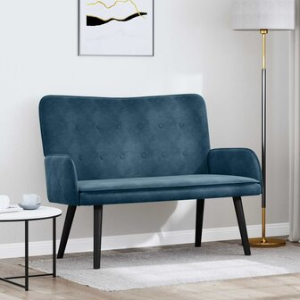Twee Persoons Sofa Blauw 115 x 61 x 87 cm Fluweel 1