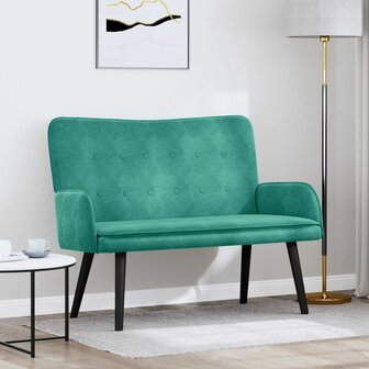 Twee Persoons Sofa Turquoise 115 x 61 x 87 cm Fluweel 1