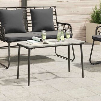 Tuintafel Zwart 80 x 40 x 45 cm poly rattan 3