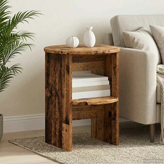 Bijzetkast 2 pcs Oudhout &Oslash;40 x 50 cm Geconstrueerd hout 1