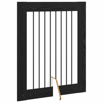 Hondenhekje met standaards 2 pcs Zwart eiken 80 x 100 cm 5