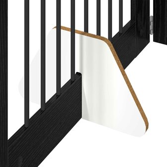 Hondenhekje met standaards 2 pcs Zwart eiken 80 x 100 cm 7