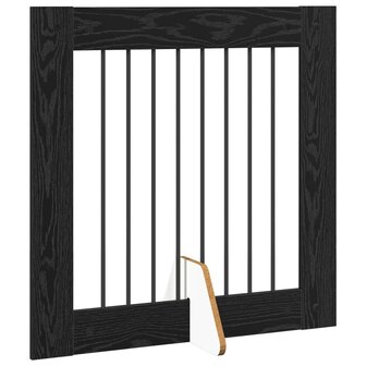 Hondenhekje met standaards 2 pcs Zwart eiken 80 x 80 cm 5
