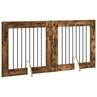 Hondenhekje met standaards 2 pcs Gerookt eiken 80 x 80 cm 4