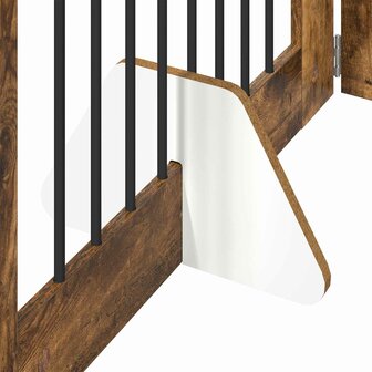 Hondenhekje met standaards 2 pcs Gerookt eiken 80 x 80 cm 7