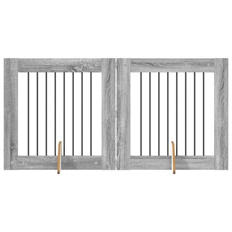 Hondenhekje met standaards 2 pcs Grijs sonoma 80 x 80 cm 2