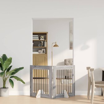 Hondenhekje met standaards 2 pcs Grijs sonoma 80 x 80 cm 3