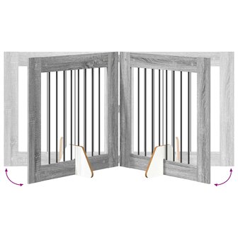 Hondenhekje met standaards 2 pcs Grijs sonoma 80 x 80 cm 8