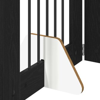 Hondenhekje met standaards 2 pcs Zwart eiken 60 x 80 cm 7
