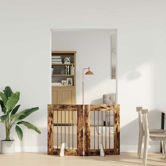 Hondenhekje met standaards 2 pcs Gerookt eiken 60 x 80 cm 3