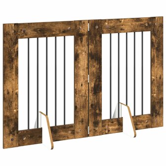 Hondenhekje met standaards 2 pcs Gerookt eiken 60 x 80 cm 4