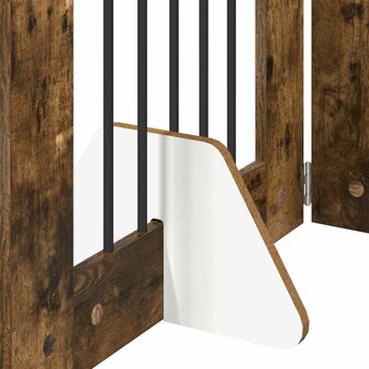 Hondenhekje met standaards 2 pcs Gerookt eiken 60 x 80 cm 7