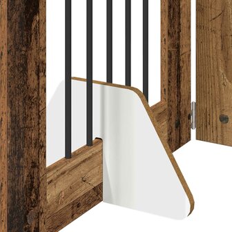 Hondenhekje met standaards 2 pcs Oud hout 60 x 80 cm 7