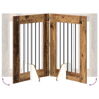 Hondenhekje met standaards 2 pcs Oud hout 60 x 80 cm 8