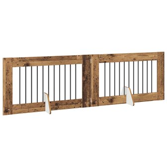 Hondenhekje met standaards 2 pcs Oud hout 100 x 60 cm 4