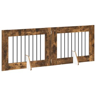 Hondenhekje met standaards 2 pcs Gerookt eiken 80 x 60 cm 4