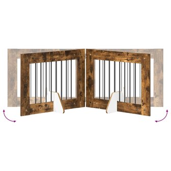 Hondenhekje met standaards 2 pcs Gerookt eiken 80 x 60 cm 8