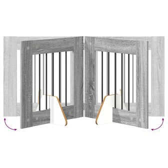 Hondenhekje met standaards 2 pcs Grijs sonoma 60 x 60 cm 8