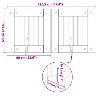 Hondenhekje met standaards 2 pcs Grijs sonoma 60 x 60 cm 10