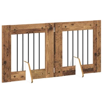 Hondenhekje met standaards 2 pcs Oud hout 60 x 60 cm 4