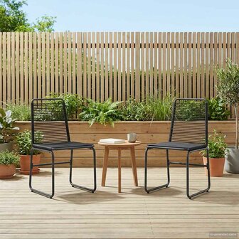 Tuinstoelen 2 pcs Zwart 48 x 55 x 89,5 cm Rattan 1