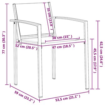 Tuinstoelen 2 pcs Zwart en Anthraciet 53,5 x 59 x 77 cm 6