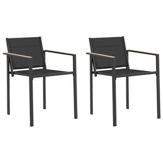 Tuinstoelen 2 pcs Zwart en Anthraciet 53,5 x 59 x 77 cm 2