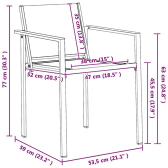 Tuinstoelen 2 pcs Zwart en Anthraciet 53,5 x 59 x 77 cm 6