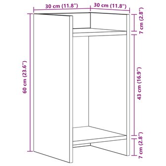 Plantenstandaard Wit 30 x 30 x 60 cm Geconstrueerd hout 8