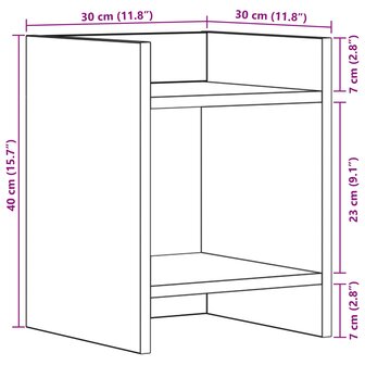 Plantenstandaard Beton Grijs 30 x 30 x 40 cm Geconstrueerd hout 8