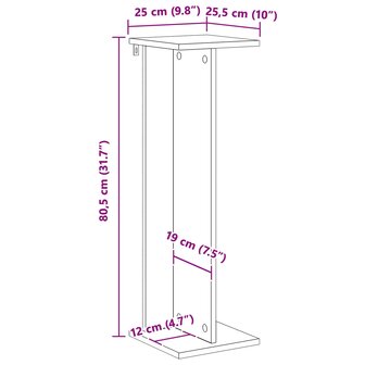 Plantenstandaard Zwarte Eik 25 x 25,5 x 80,5 cm 8