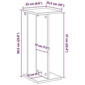 Plantenstandaard Gerookte Eik 25 x 25,5 x 60,5 cm 8