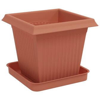 Plantenpotten 24 pcs Baksteenrood 16 x 16 x 14 cm Kunststof 5