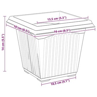 Plantenpotten 24 pcs Baksteenrood 16 x 16 x 14 cm Kunststof 11