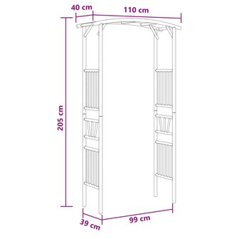 Tuin Boog Naturel 110 x 40 x 205 cm Bamboe 6
