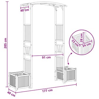 Tuin Boog Naturel 177 x 40 x 205 cm Bamboe 7