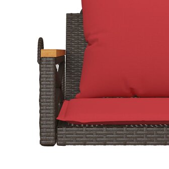 Schommelbank met kussens 63x62x40 cm poly rattan bruin 8