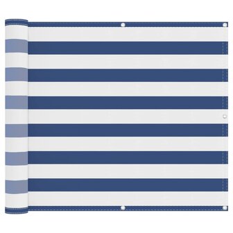 Balkonscherm Blauw en Wit 90 x 200 cm PU gecoat oxford alu 2
