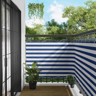 Balkonscherm Blauw en Wit 110 x 200 cm Oxford Stof 1