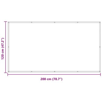 Balkonscherm Blauw en Wit 120 x 200 cm PU gecoat oxford alu 8