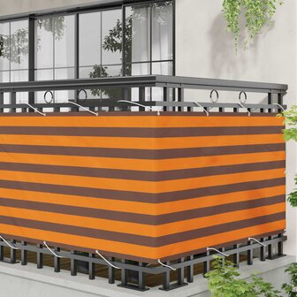 Balkonscherm Oranje en Bruin 100 x 200 cm Oxford Stof 3