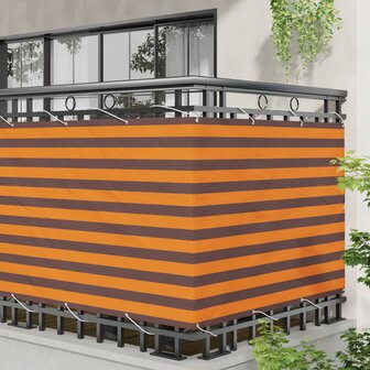 Balkonscherm Oranje en Bruin 110 x 300 cm Oxford Stof 3