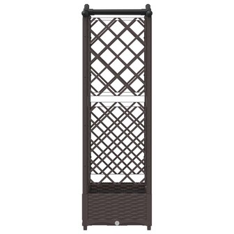 Verhoogde tuinbak met Trellis en Dak Bruin 124 x 40 x 126 cm PP 4