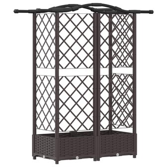 Verhoogde tuinbak met Trellis en Dak Bruin 124 x 40 x 126 cm PP 5